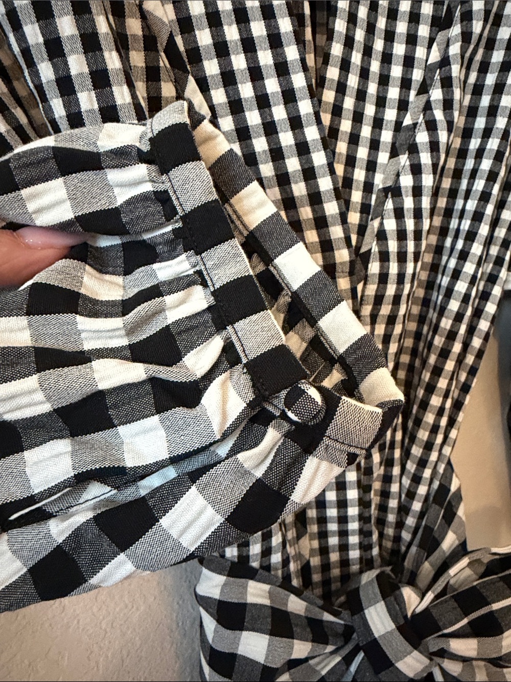 Tanya Taylor Rio Gingham Tie-Waist Shirtdress Black White 4 - Picture 5 of 16